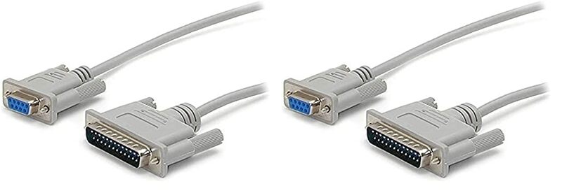 STARTECH.COM 10 ft Cross Wired DB9 to DB25 Serial Null Modem Cable - F/M - Null Modem Cable - DB-9 (F) to DB-25 (M) - 10 ft (SCNM925FM) (Pack of 2) 1 Count (Pack of 2)