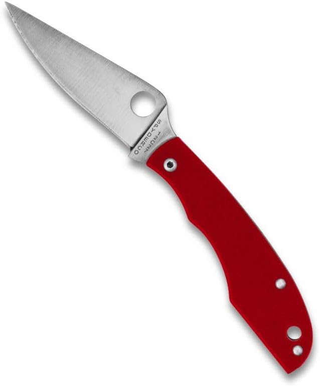 Spyderco Grasshopper Micro-Sized Slipjoint Knife with 2.3 Inch 12C27 Steel Blade and Durable G-10 Red Handle - PlainEdge