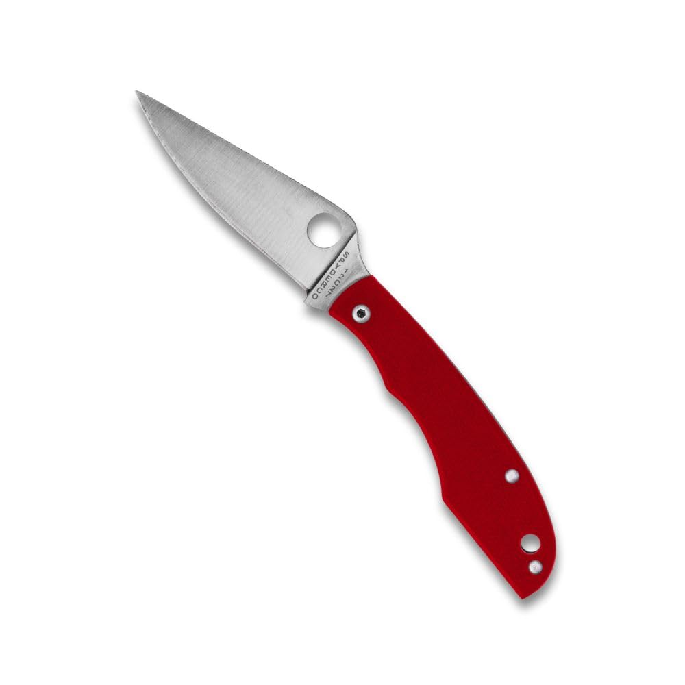 Spyderco Grasshopper Micro-Sized Slipjoint Knife with 2.3 Inch 12C27 Steel Blade and Durable G-10 Red Handle - PlainEdge