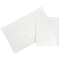 JAM PAPER Laminated Two-Pocket Glossy 3-Hole Letter Size Folders