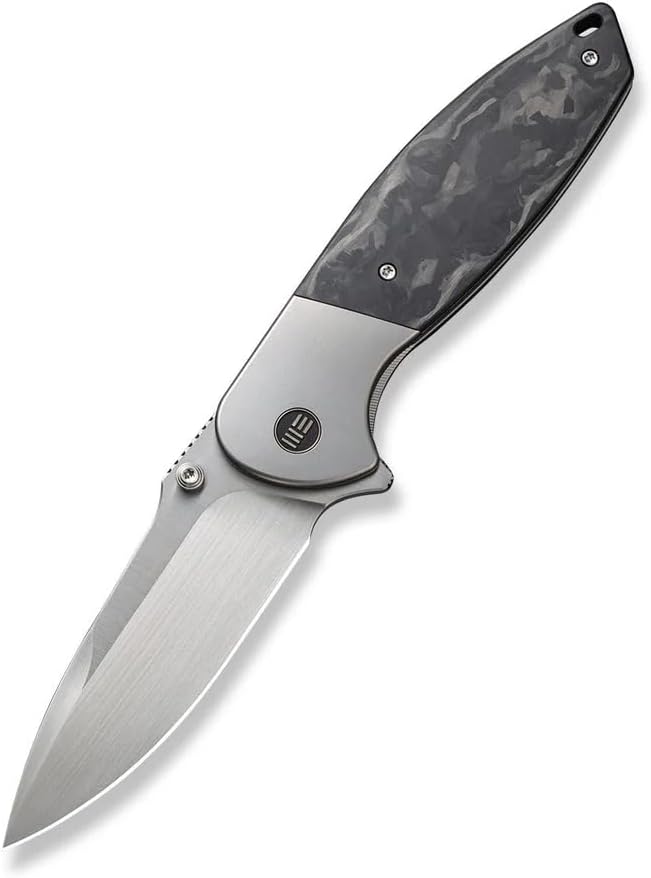 Nitro OG Titanium & Marbled CF Frame Lock Knife (3.75" Hand Satin) by WE Knife Co.