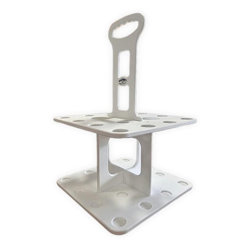 Deep Blue V-12 Waterproof Vertical Polymer Rod Rack for (12) Rods and Reels, White Finish