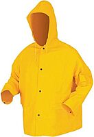 MCR Safety 200JHX2 Classic PVC/Polyester Jacket with Attached Hood, Yellow, 2X-Large
