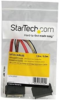 StarTech.com 12in 22 Pin SATA Power and Data Extension Cable - 1ft SATA Data Power Extension