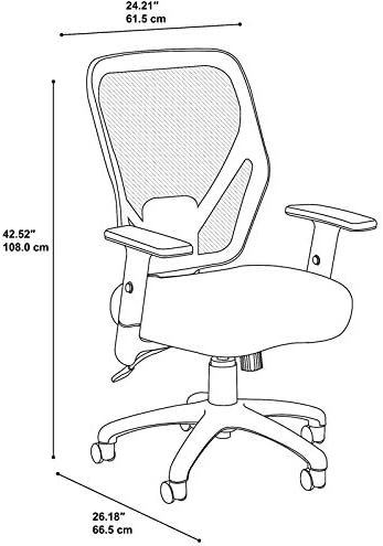 Bush Business Furniture Accord Mesh Back Office Chair in Black | Ergonomic Seating Solution for Personal Computer Workstation