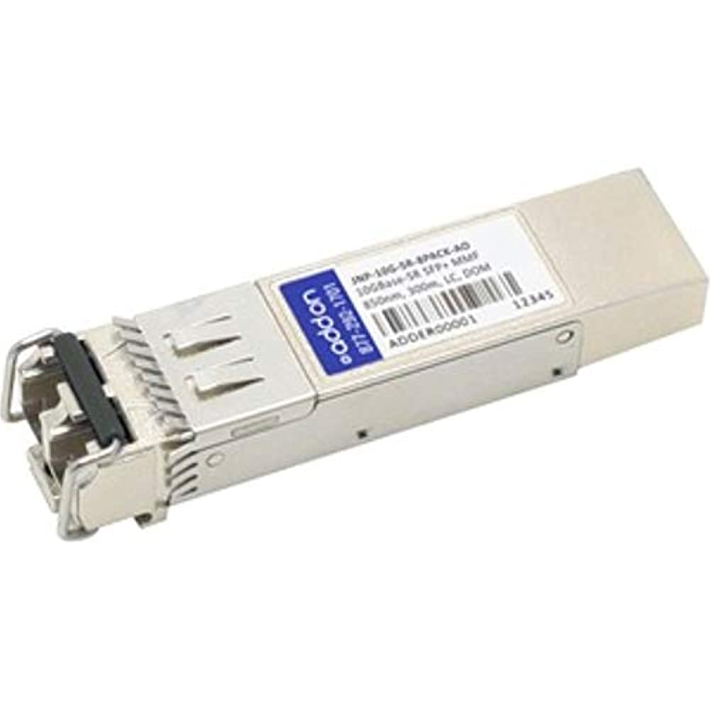 ADDON JUNIPER NETWORKS COMPATIBLE TAA COMPLIANT 10GBASE-SR SFP+ TRANSCEIVER (MMF, 850NM, 300M, LC, DOM)