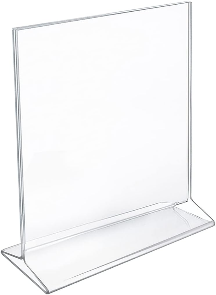Azar Displays Top-Load Acrylic Sign Holders, Clear, Pack of 10