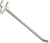 Azar Displays Glass-Filled Nylon Hooks For Pegboards, 8in, White, Pack Of 50 Hooks