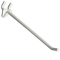 Azar Displays Glass-Filled Nylon Hooks For Pegboards, 8in, White, Pack Of 50 Hooks