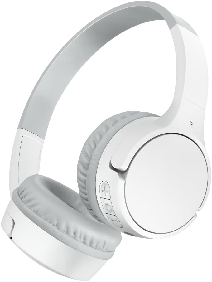 Belkin SoundForm Children's Mini Wireless Headphones with Built-in Microphone and Fun Sticker for 30 Hours Playback