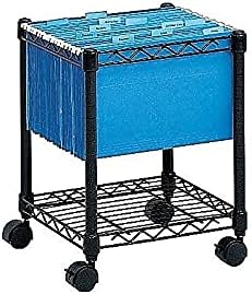Safco Compact Rolling Cart, Fits Letter and Legal-Size Hanging Folders, Mobile File Storage, Steel, Black