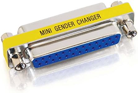 C2G/Cables to Go 02774 DB25 F/F Mini Gender Changer (Coupler), Silver/Yellow