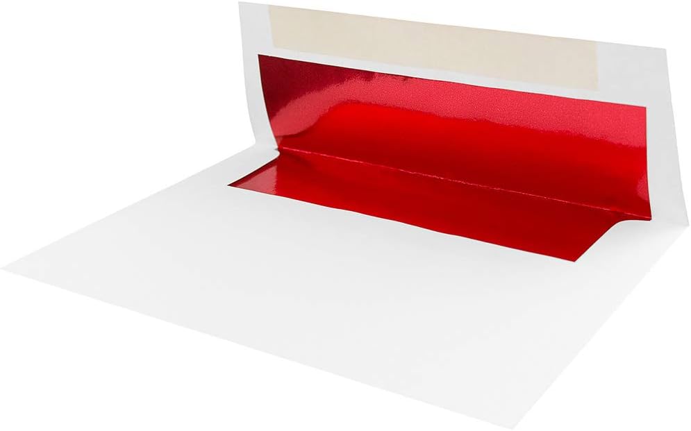 JAM PAPER Foil-Lined Invitation Envelopes - White with Foil Lining - 25/Pack