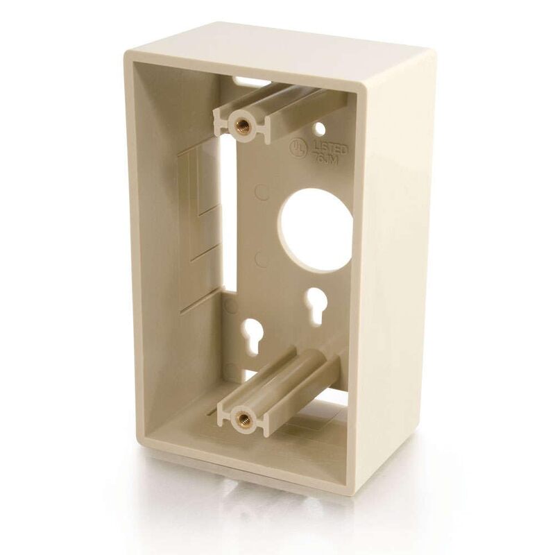 C2G 03838 Single Gang Wall Box, Ivory
