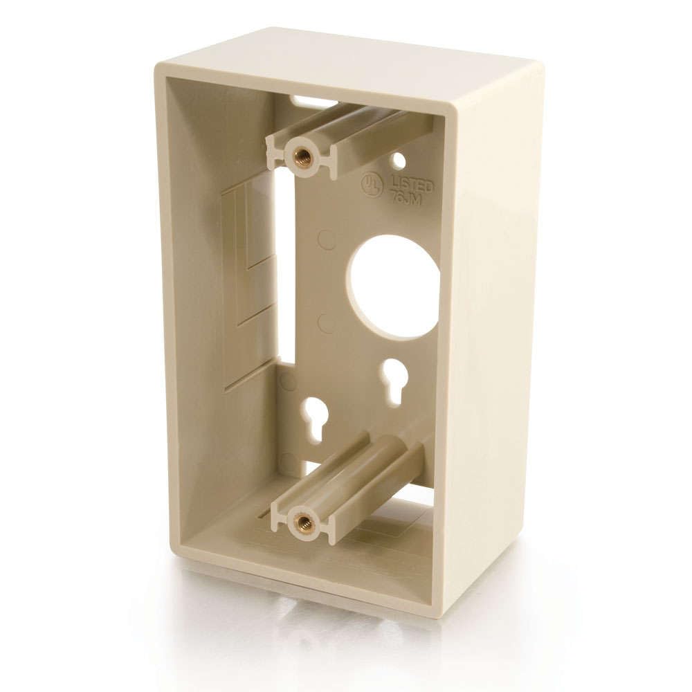 C2G 03838 Single Gang Wall Box, Ivory