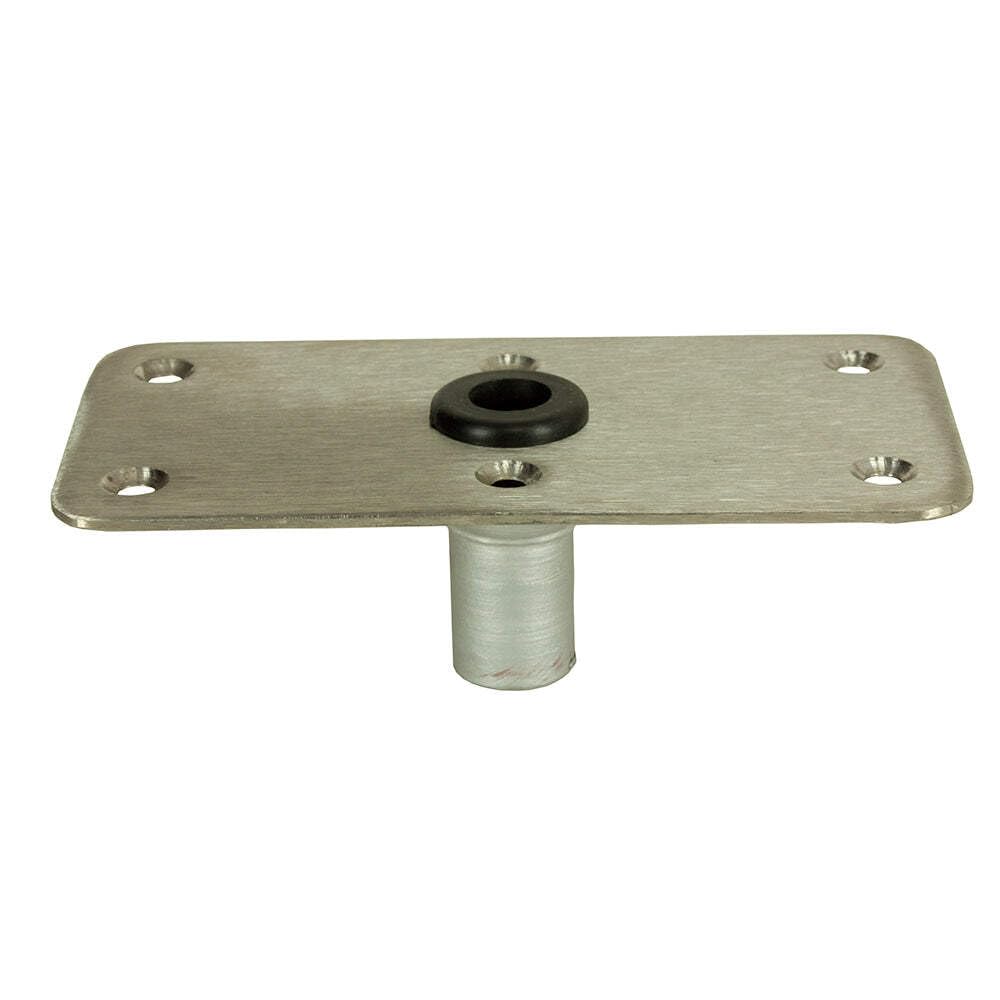 Springfield 1620005 Standard Rectangular Seat Base for Kingpin Post - 4" x 8", Satin Finish