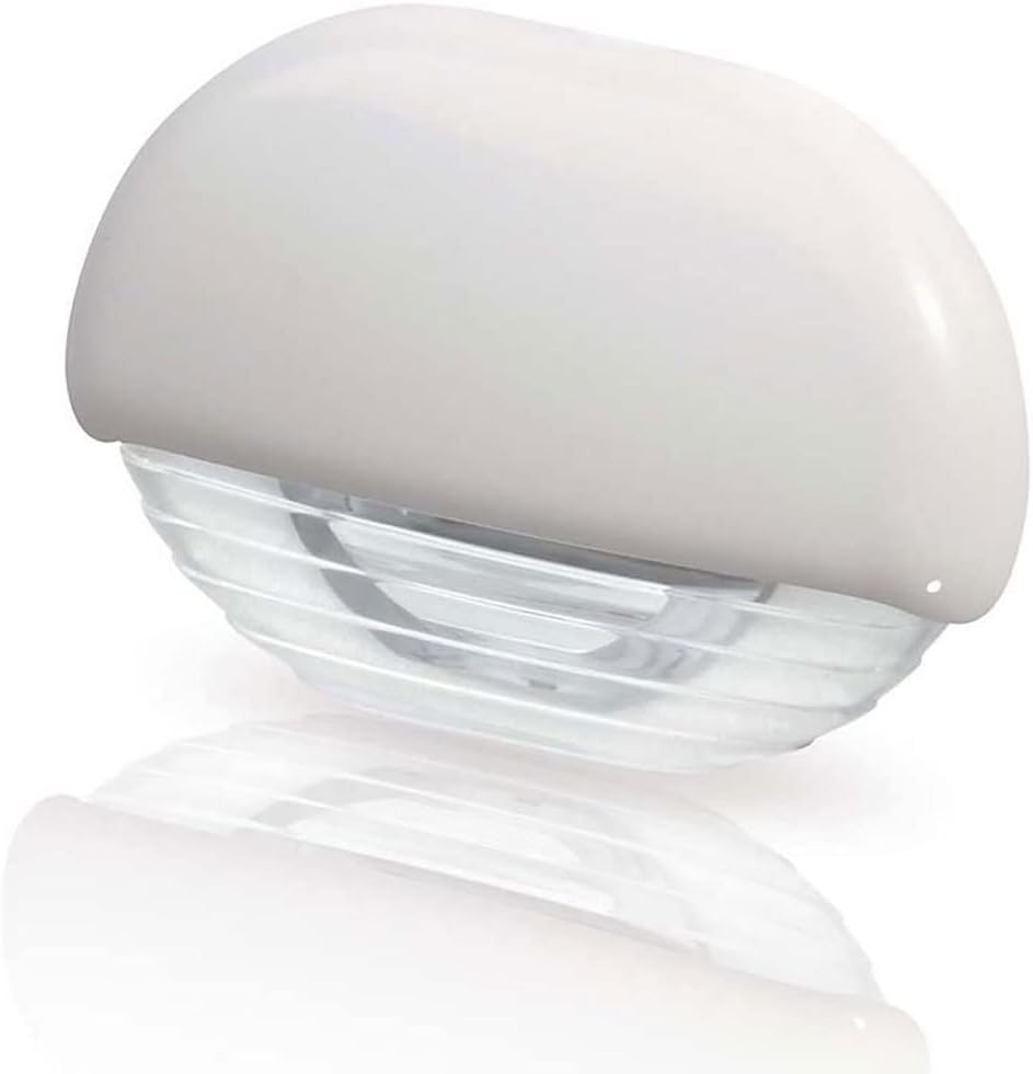 HELLA 958126001 8560 Series' Easy Fit Multivolt White 12-24V DC LED Step Light with Clear Lens and Chrome Plated Plastic Cap