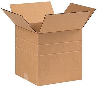 9 In. x 9 In. x 9 In. Multi-Depth Corrugated Carboard Boxes for Shipping, Moving, and Storage - 25/Count