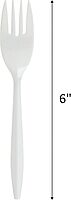Genuine Joe Medium Weight Plastic Fork, White, 1000 Count