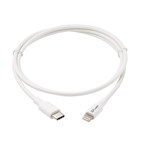 Eaton Tripp Lite Lightning to USB-C Charging & Data Cable for Apple iPhone & iPad, MFi Certified, White, 3 Feet / 0.9 Meters, 2-Year Warranty (M102-003-WH)