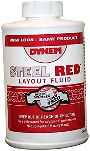 Dykem 04968 Red Layout Fluid - 8 oz Brush-In-Cap Bottle - 80496 [PRICE is per EACH]