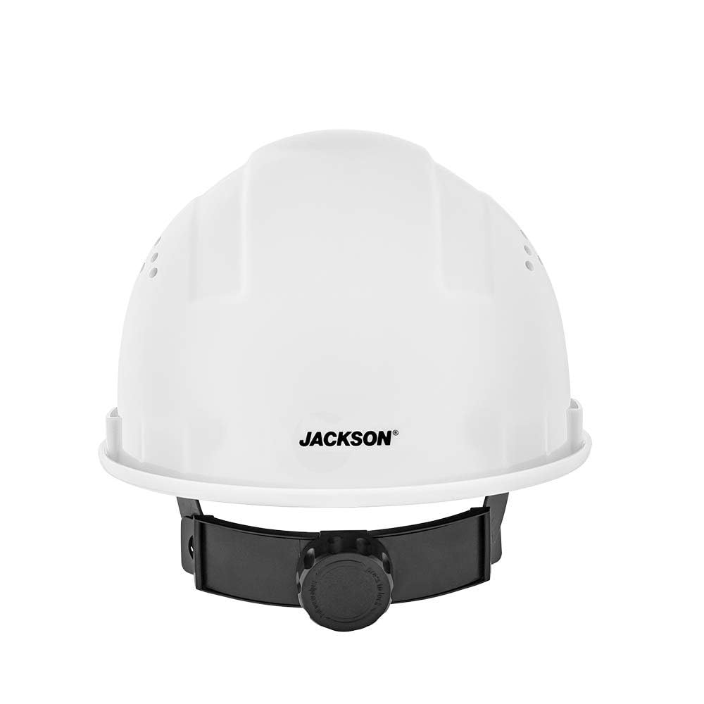 Jackson Safety Advantage Front Brim Hard Hat, Vented, 4-pt. Ratchet Suspension, White, 20220