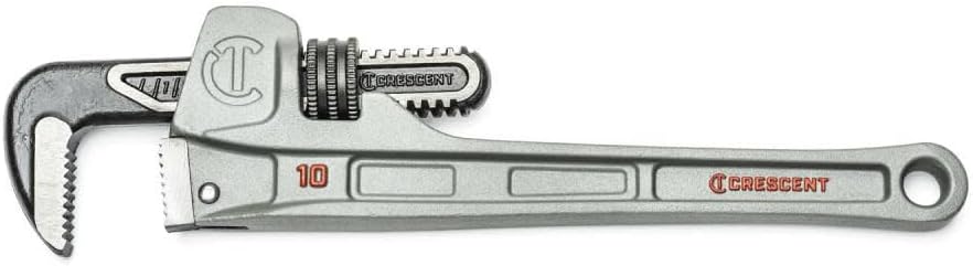 Crescent 10" Aluminum Slim Jaw Pipe Wrench - MRO & Plumbing Wrench with Slim Jaw Design - Premium Hand Tool - 10"- CAPW10S