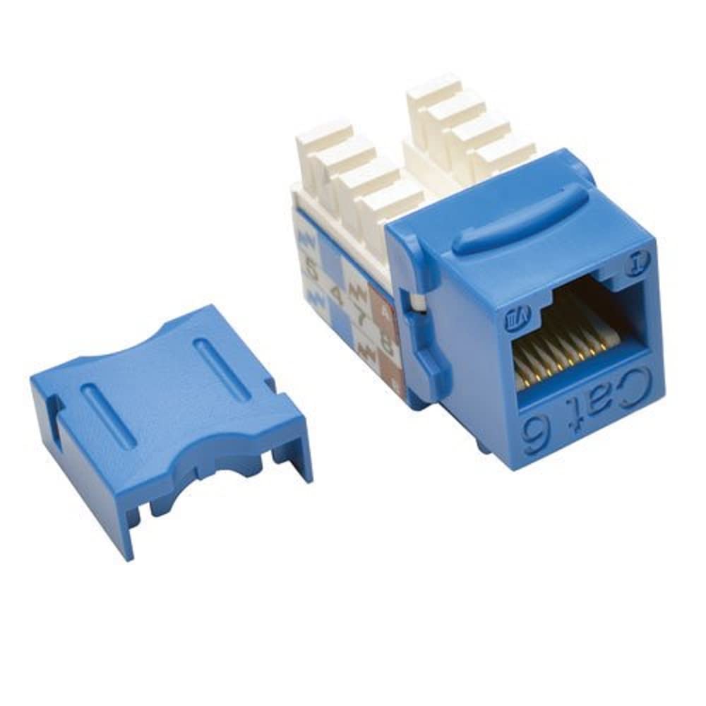 TRIPP LITE Cat6 Cat5e 110 Style Punch Down Keystone Jack, Blue, 25-Pack (N238-025-BL)