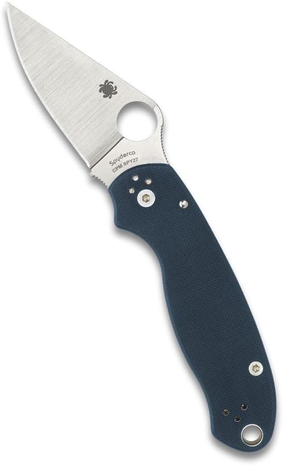 Spyderco Para 3 CPM SPY27 Lightweight Folding Knife with 2.93 Inch Stainless Steel Blade and Durable FRN Handle - PlainEdge - C223GPCBL