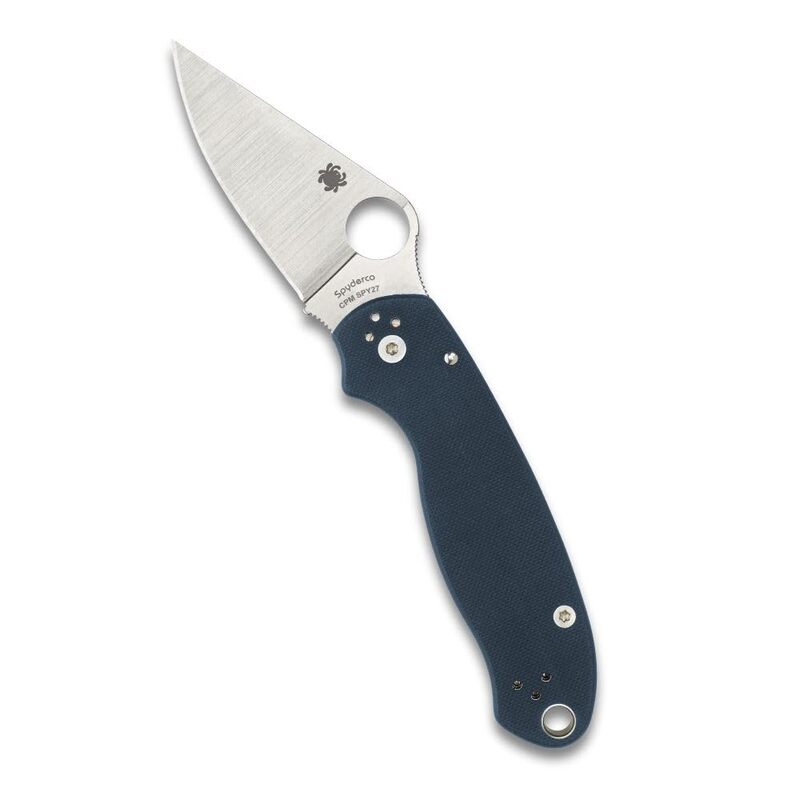 Spyderco Para 3 CPM SPY27 Lightweight Folding Knife with 2.93 Inch Stainless Steel Blade and Durable FRN Handle - PlainEdge - C223GPCBL