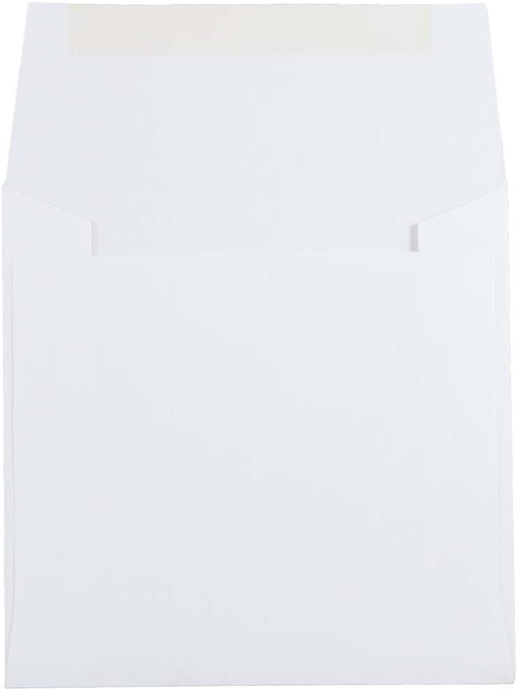 JAM PAPER Square Invitation Envelopes - White - Gummed Seal - 25/Pack