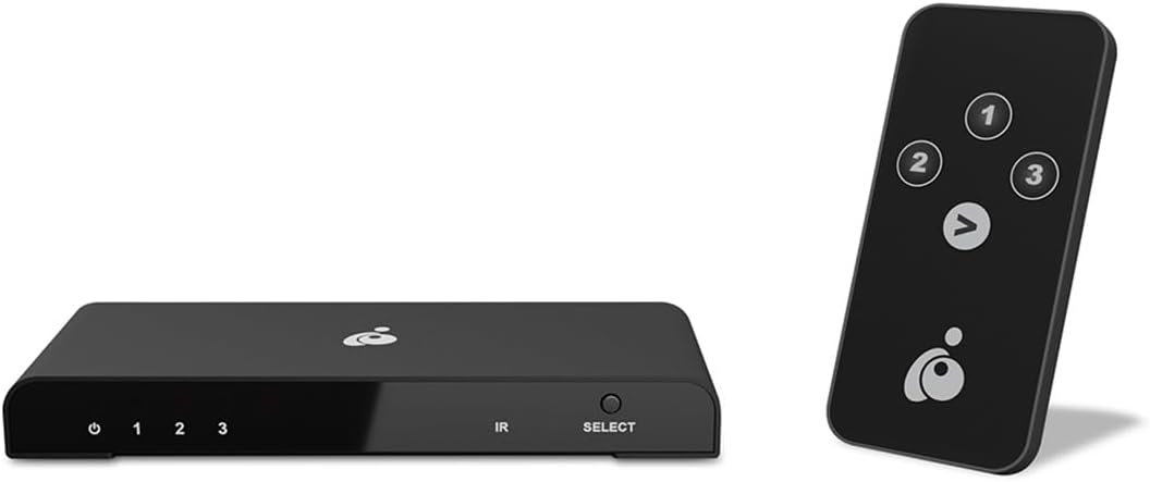 IOGEAR 3-Port True 4K UltraHD HDMI Switch, Connect and Switch Between 3 HDMI inputs to 1 HDMI Enabled Display or Projector