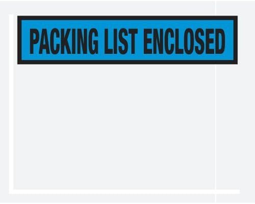 Partners Brand "Packing List Enclosed" Envelopes, Panel Face, 4 1/2in x 5 1/2in, Blue, Pack Of 1,000
