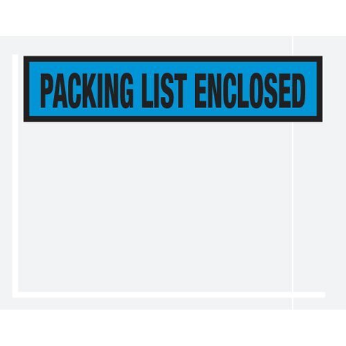 Partners Brand "Packing List Enclosed" Envelopes, Panel Face, 4 1/2in x 5 1/2in, Blue, Pack Of 1,000