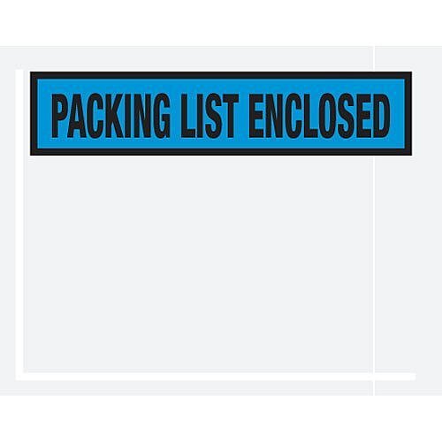Partners Brand "Packing List Enclosed" Envelopes, Panel Face, 4 1/2in x 5 1/2in, Blue, Pack Of 1,000