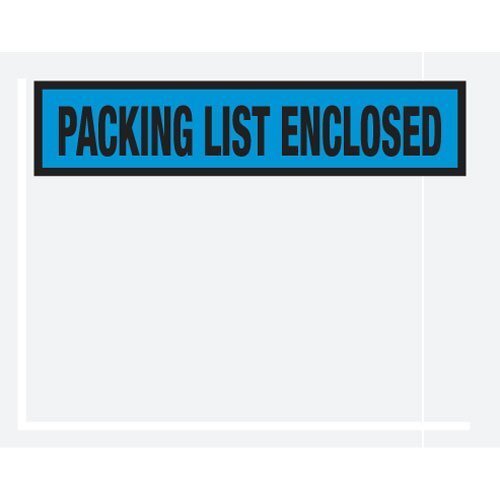 Partners Brand "Packing List Enclosed" Envelopes, Panel Face, 4 1/2in x 5 1/2in, Blue, Pack Of 1,000