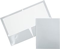 JAM PAPER Laminated Two-Pocket Glossy Presentation Folders - Letter Size