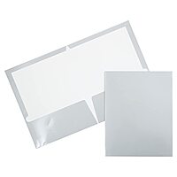 JAM PAPER Laminated Two-Pocket Glossy Presentation Folders - Letter Size