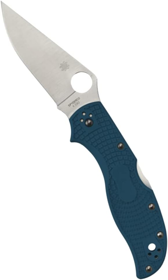 Spyderco Stretch 2 Signature Lightweight Hunting Knife with 3.43" K390 Tool Steel Blade and Blue FRN Handle - PlainEdge