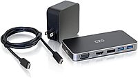 C2G USB-C 7-in-1 Dual Display MST Docking Station with HDMI, DisplayPort, VGA and Power Delivery up to 100W - 4K 30Hz