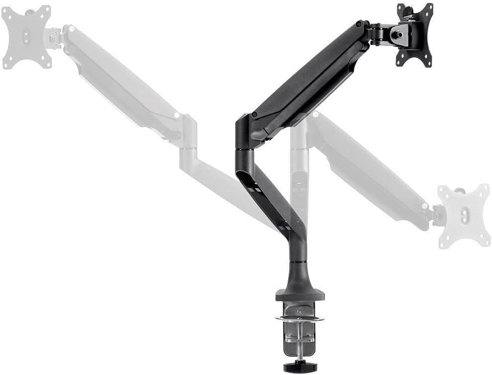 Monoprice Single Monitor Adjustable Gas Spring Desk Mount - Black, Supports Up to 34 inch Monitors, 19.8 LBS Display Weight