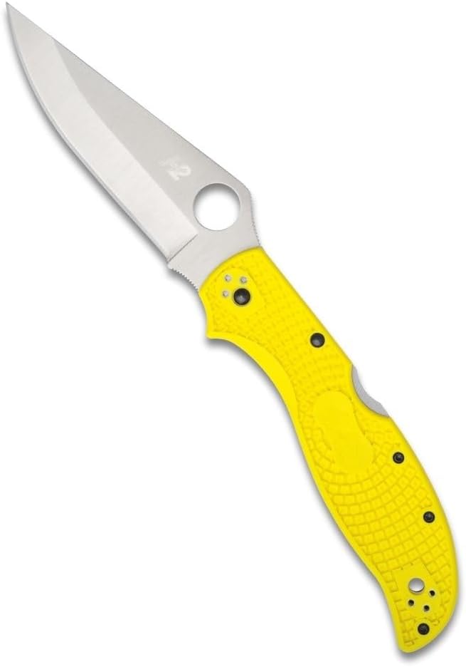Spyderco Stretch 2 XL Lightweight Salt Folding Pocket Knife with 3.99 Inch H-2 Tool Steel Blade - PlainEdge - C258PYL