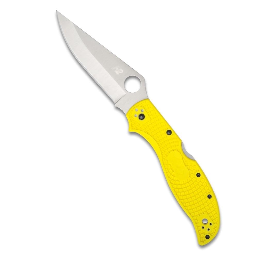 Spyderco Stretch 2 XL Lightweight Salt Folding Pocket Knife with 3.99 Inch H-2 Tool Steel Blade - PlainEdge - C258PYL