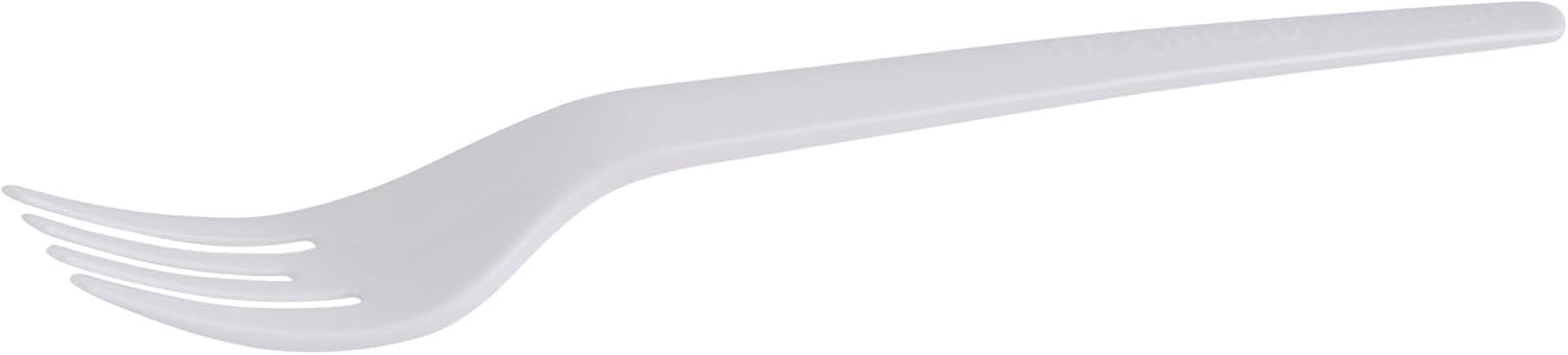 Eco-Products Compostable CPLA 6" Plastic Forks, Case of 1000, Disposable White Fork, Plantware Cutlery, Renewable Material Made from Plants, Sturdy and Strong, BPI-Certified