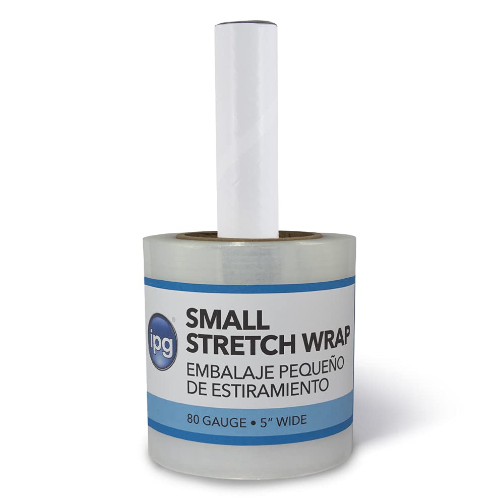 IPG Bundle Wrap Stretch Film, 5" x 1000 ft, (Single Roll With Handle) 5" x 1000 ft With Handles