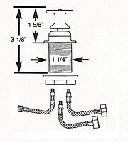 Scandvik 10617P Compact T-Handle Ceramic Mixer, Deck Mount, Polished Finish, Marine Grade