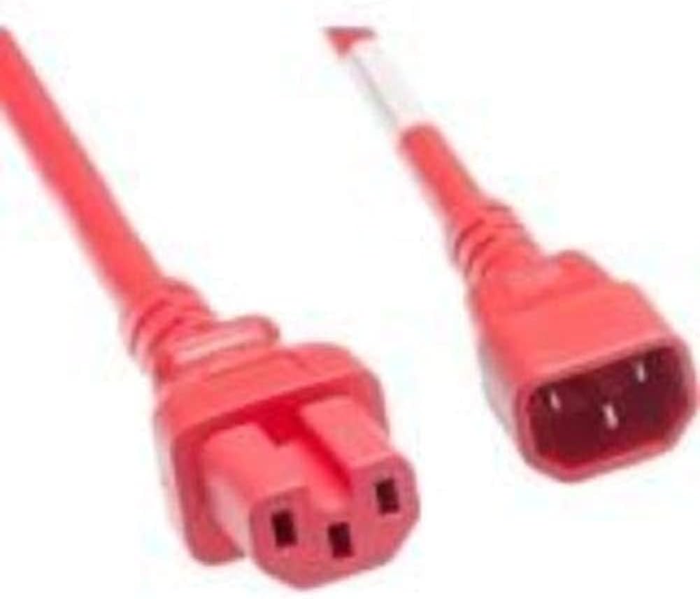 Unirise PWCD-C14C15-15A-03F-RED 3ft 14AWG Red Power Cord C14-C14 15Amp 250V Sjt Jacket