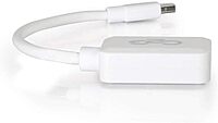 C2G Mini Display Port Adapter, Display Port to HDMI, Male to Female, White, 8 inches, Cables to Go 54314