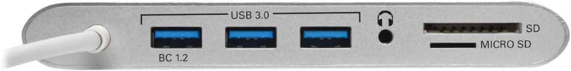 Tripp Lite USB-C Docking Station w/USB-A, HDMI, VGA, mDP, Gbe, Memory Cards 3.5mm, USB C PD Charging 4K @ 30Hz