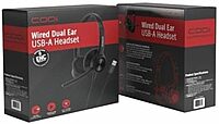 CODi CLARO Wired Stereo Dual Ear Headset w/ AI ENC Microphone - Stereo - USB Type C - Wired - Over-the-Head - A04618